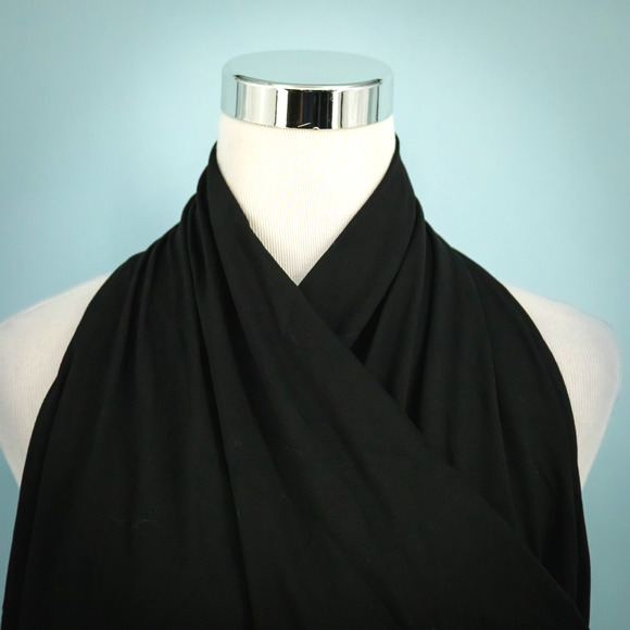 Banana Republic Plus Size 20 Black Misa Halter Cross Neck Sleeveless Midi Dress - Picture 3 of 8